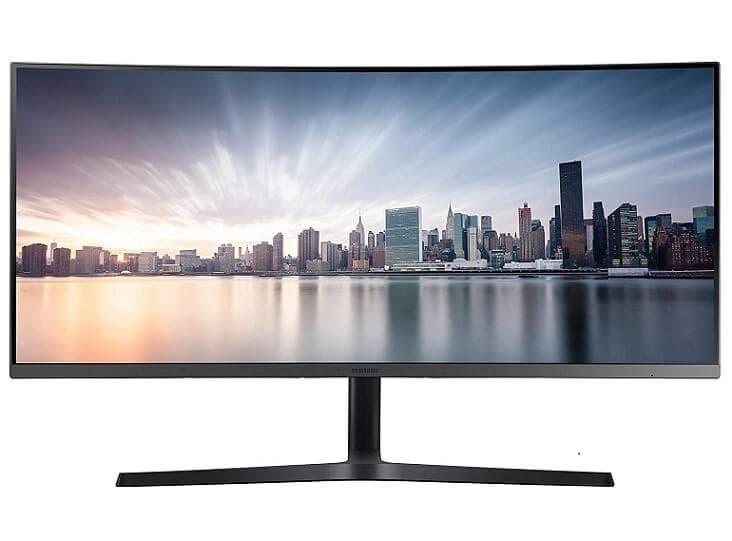 Samsung LC34H892WGUXEN Monitor - 34'', 3440x1440, 100Hz, 21:9/1800R καμπυλότητα, 3xUSB 2.0, 1x USB Type-C