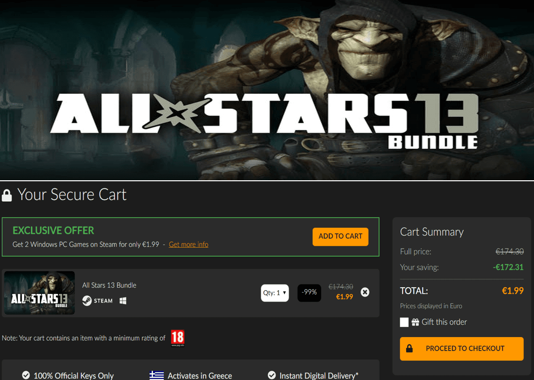 All Stars 13 Bundle (Styx: Master of Shadows+Sniper: Ghost Warrior Trilogy+V-Rally 4+Overlord: Ultimate Evil Collection+Narcos: Rise of the Cartels+American Fugitive+Guilty Gear X2 #Reload) στα 1.99 €, από Fanatical
