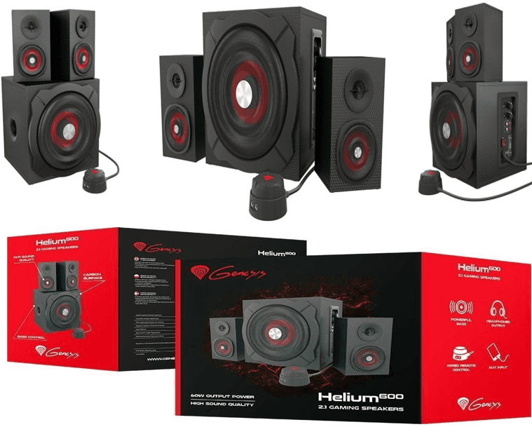 Genesis NCS-0856 Helium 600 60W RMS 2.1 Gaming Surround Speakers, 42.90 ευρώ, e-shop (Crazy Sundays)
