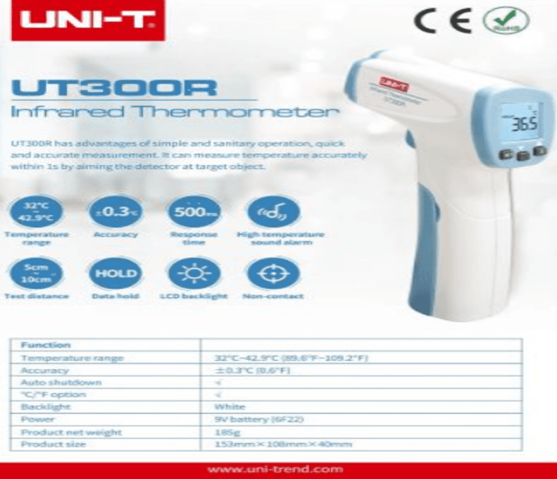 Uni-T Θερμόμετρο υπερύθρων UT300H, 14,90 € από Electroland
