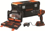 Δραπανοκατσάβιδο Κρουστικό BLACK &amp; DECKER 18V LI-ION + Βαλιτσάκι 19'' + 104 αξεσουάρ (BDCHD18S1KA) 82,90 € + αποστολή @ e-shop.gr