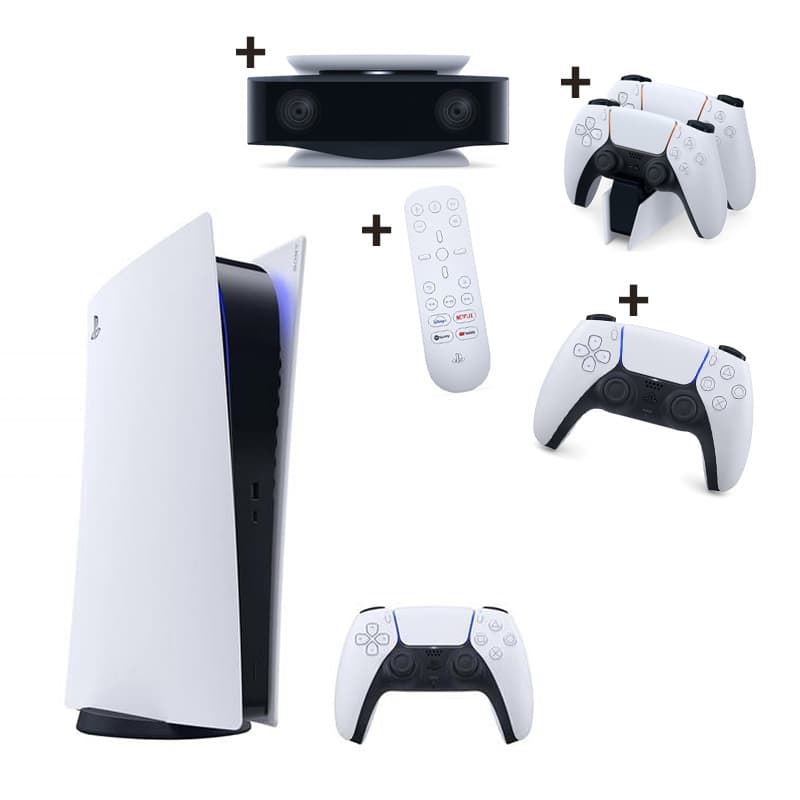Sony Playstation 5 Digital Edition + 2nd Dualsense + Charging Station + Media Remote + Camera