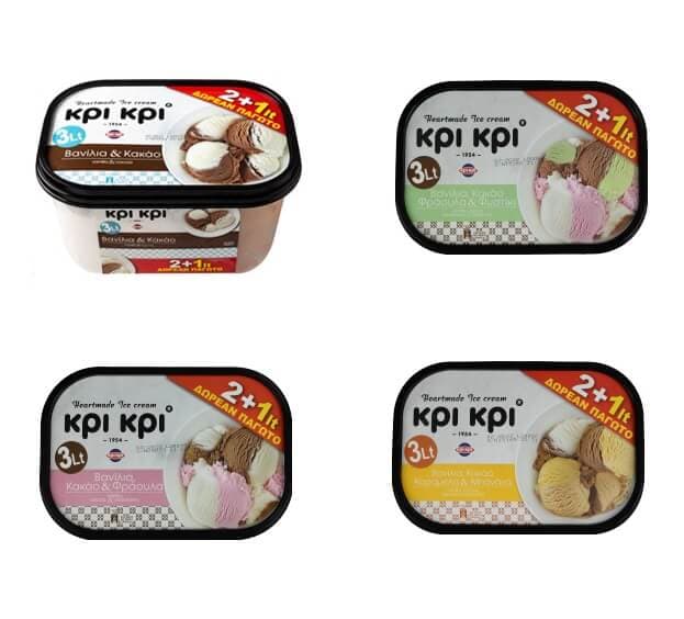 Οικογενειακά Παγωτά ΚΡΙ ΚΡΙ Heartmade 3L με -30% και έως 90 πόντοι AB