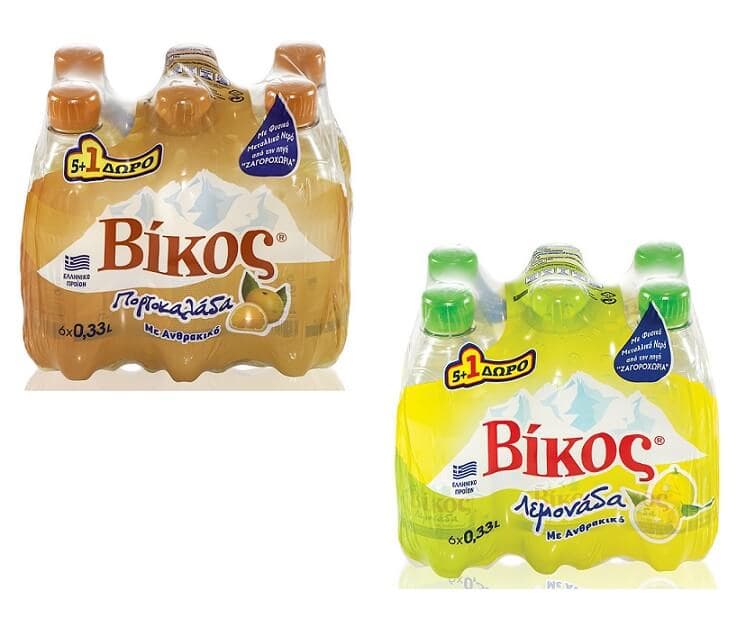 Πορτοκαλάδα ή Λεμονάδα ΒΙΚΟΣ 6x330ml 1,30 ευρω