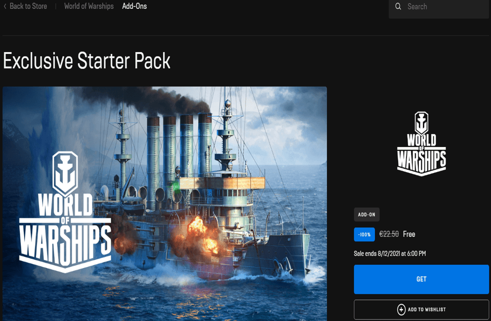 Δωρεάν το World of Warships — Exclusive Starter Pack, από την Epic Games