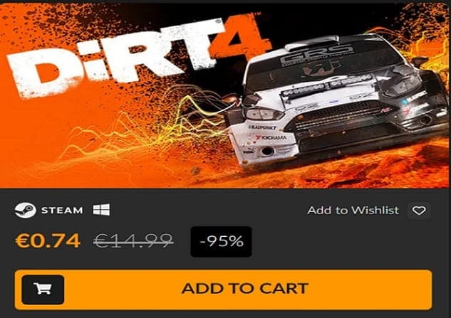 Για 24 ώρες το DiRT 4, (PC Game) με 0,74€ από το Fanatical (Steam)
