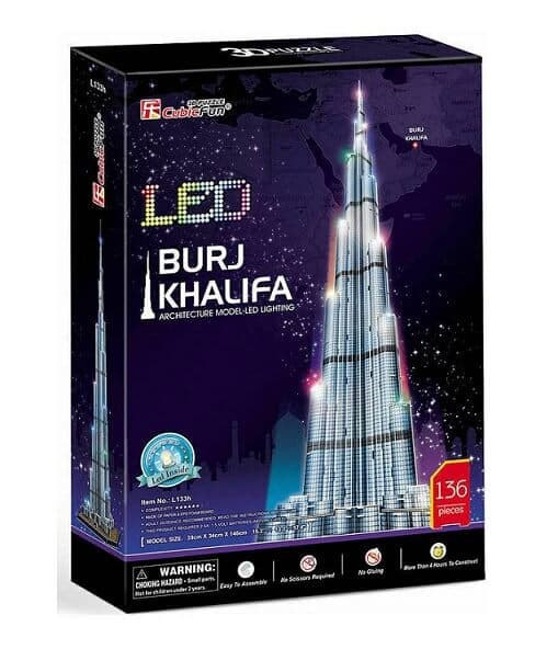 Παζλ Cubic Fun Burj Khalifa 3D LED 136pcs με 14.99€ στο plus4u.gr