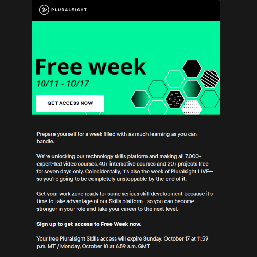 Pluralsight Free Week – Δωρεάν μαθήματα μέχρι τις 18/10 09:00 (Ώρα Ελλάδας)
