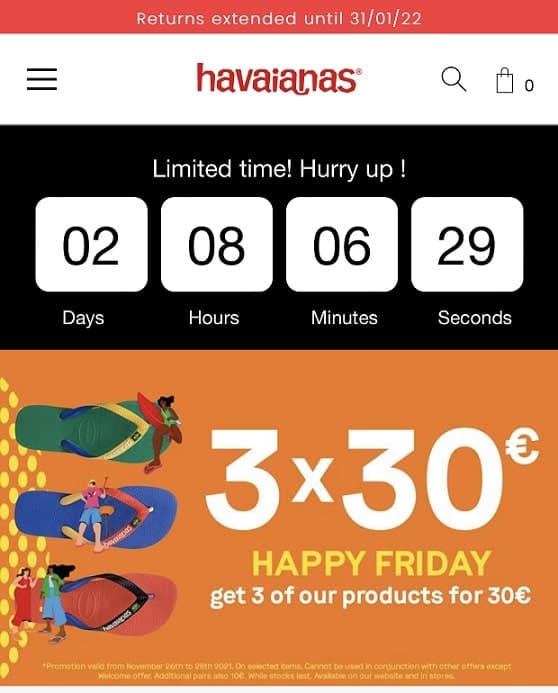 Havaianas 3 ζευγάρια 30€