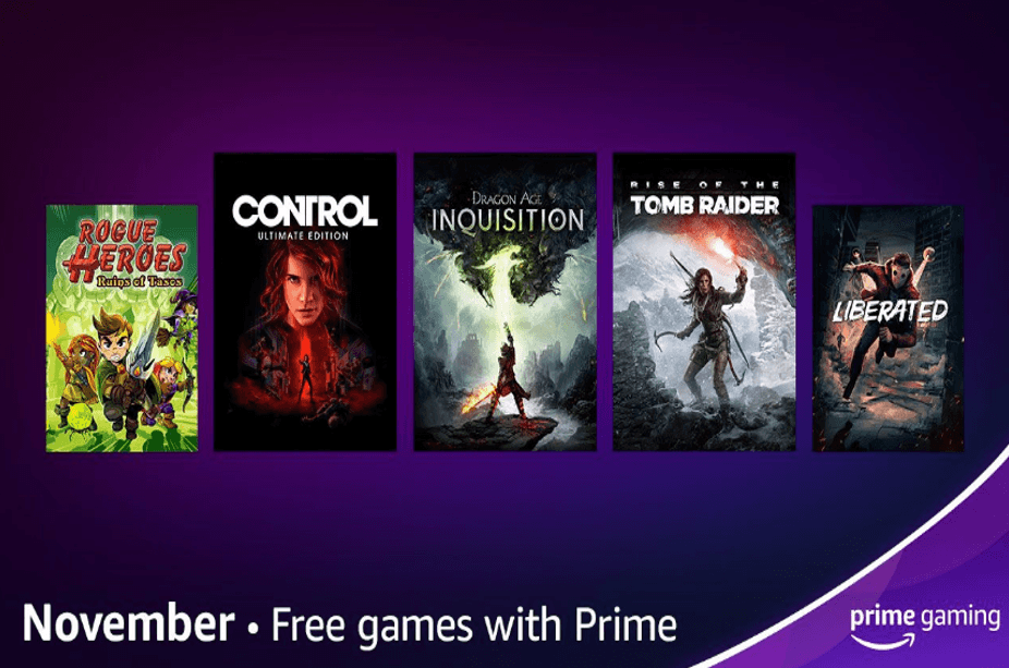Δωρεάν με το Amazon Prime Gaming ( με κλειδιά), τα: Dragon Age Inquisition, Control Ultimate Edition, Rise of the Tomb Raider, Rogue Heroes, Liberated, Puzzle Agent 2, Demon Hunter 2: New Chapter, BAFL – Brakes Are For Losers  και  Secret Files: Sam Peter