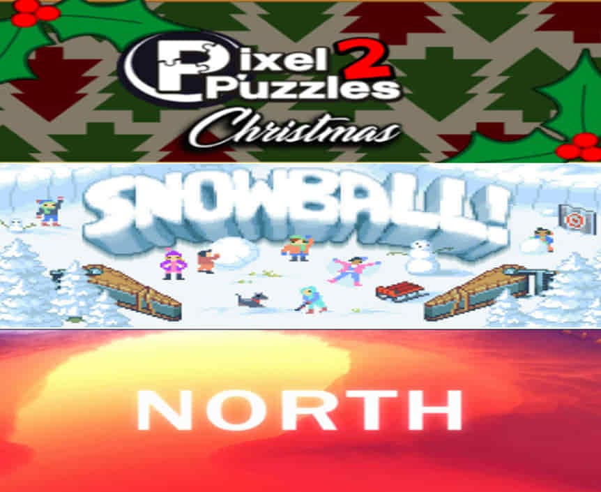 Δωρεάν 3 παιχνίδια για PC τα: Pixel Puzzles 2: Christmas, NORTH και Snowball, από Indiegala