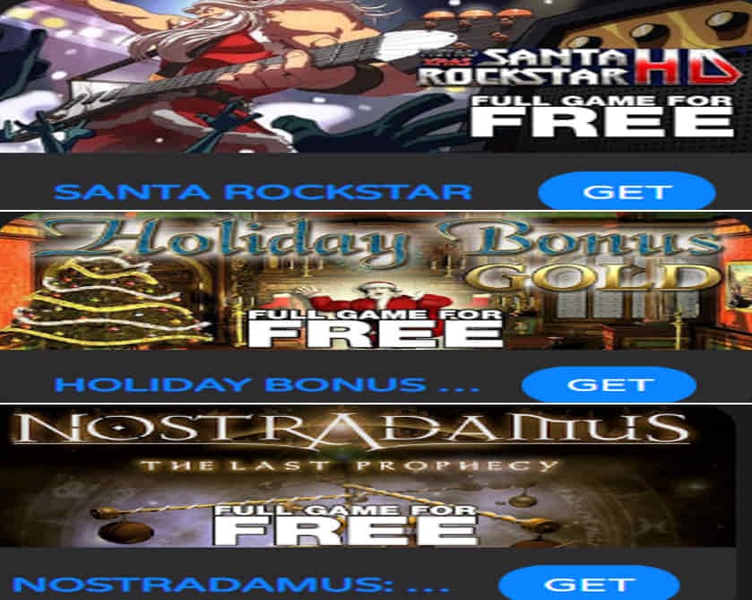 Δωρεάν 3 παιχνίδια για PC τα: Holiday Bonus GOLD, Santa Rockstar και Nostradamus: The Last Prophecy, από Indiegala