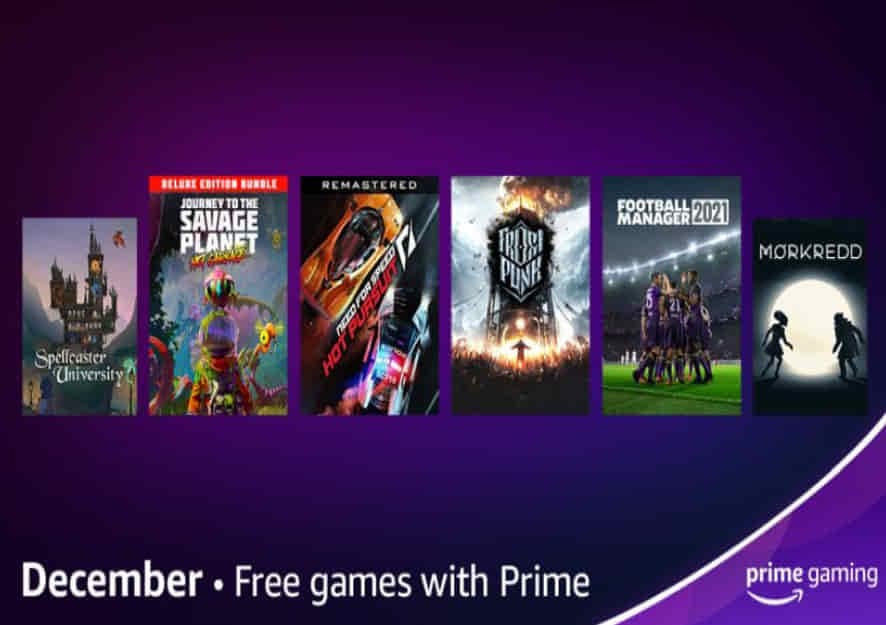 Δωρεάν με το Amazon Prime Gaming ( με κλειδιά), τα: Football Manager 2021, Need for Speed: Hot Pursuit Remastered, Frostpunk, Journey to the Savage Planet, Morkredd, Spellcaster University και άλλα