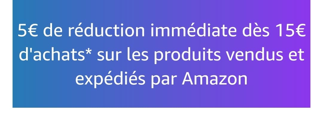 5€ έκπτωση σε αγορές 15€ Amazon.fr  (επιλεγμένοι λογαριασμοί)
