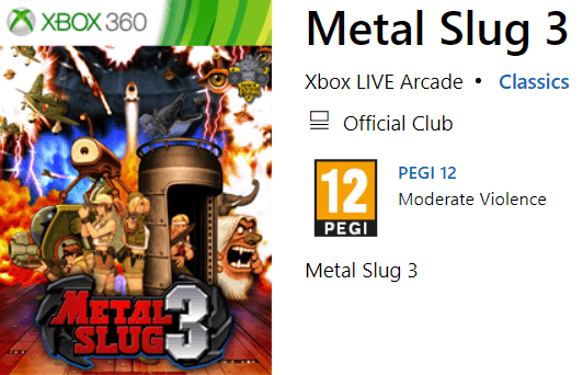 Το Ισραηλινό Xbox Store προσφέρει ΔΩΡΕΑΝ το Metal Slug 3 για Xbox, με δυνατότητα αναπαραγωγής σε Xbox One και Xbox Series X/S.