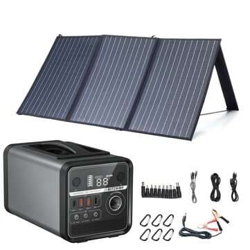 Φορητός σταθμός ενέργειας BlitzWolf BW-PG2 300Wh 83200mAh με ηλιακά πάνελ XMUND XD-SP2 100W