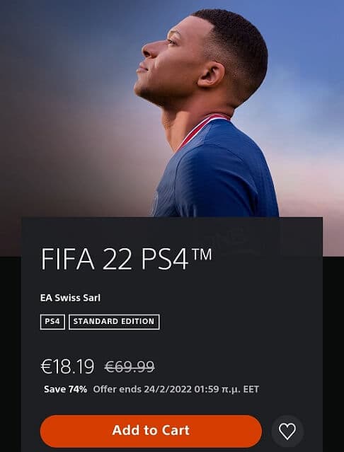 Fifa 22 PS4 standard edition 18.19€