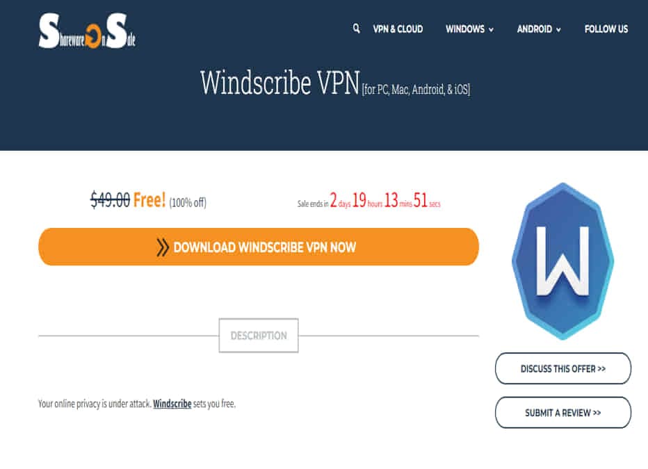 Δωρεάν για πάντα το Windscribe VPN, 30 GB ανά μήνα