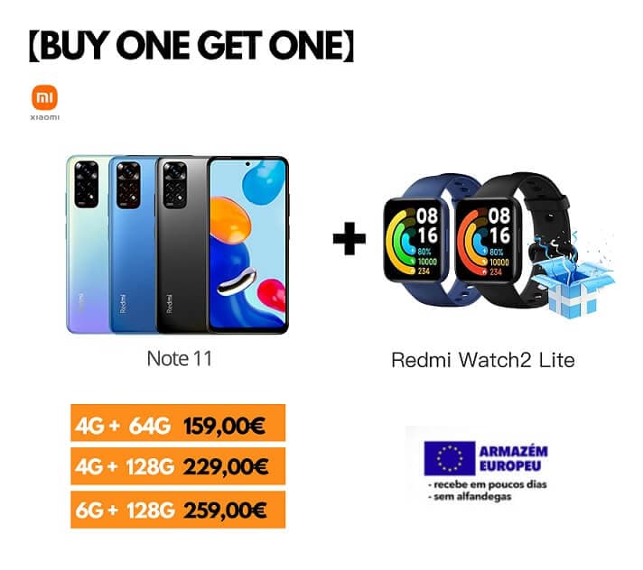 Xiaomi Redmi Note 11 4GB 64GB + Redmi Watch2 Lite με 155€ από Gshopper EU