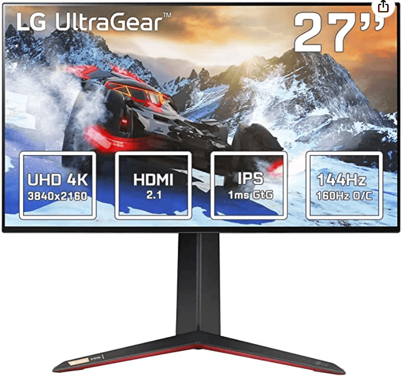 LG Ultragear 27GP950-B 27" Gaming Monitor - (Nano IPS 1ms GtG 144Hz (160Hz overclock), UHD 4K 3840x2160, HDR 600, DCI-P3 98%, Freesync Premium Pro, G-Sync, HDMI 2.1) στα €773.68