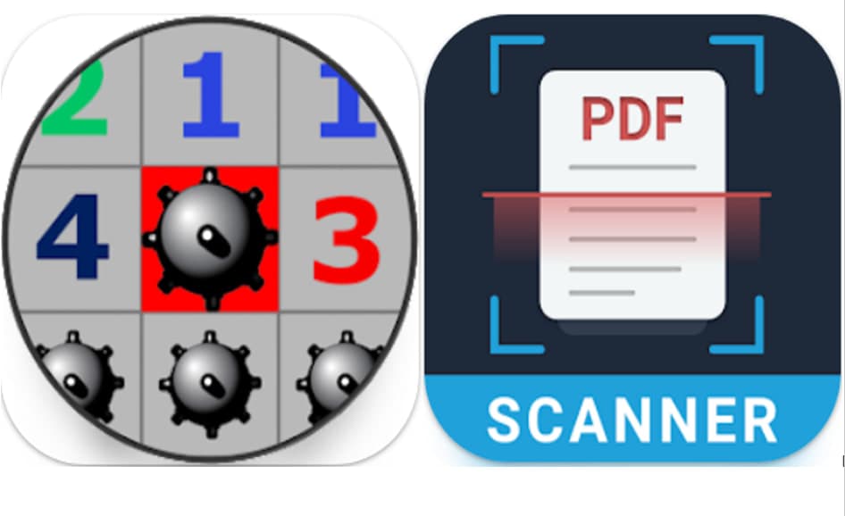 Δωρεάν για Android συσκευές, το Minesweeper Pro και o Σαρωτής εγγράφων – Σάρωση PDF, από Google Play