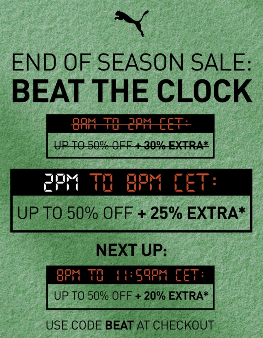 25% έκπτωση στα εκπτωτικά(έως 50%) από την Puma