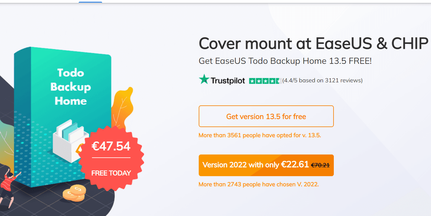 Δωρεάν το EaseUS Todo Backup Home 13.5 από την EaseUS σε συνεργασία με το Chip.de