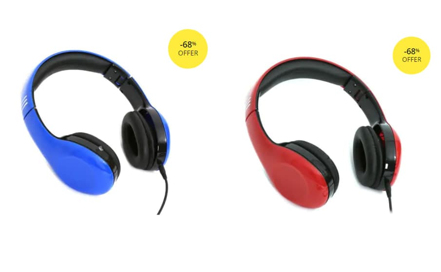 Ακουστικά Platinet Omega Freestyle FH-4920  σε μπλε και σε κόκκινο χρώμα, στα 7,99€, Public