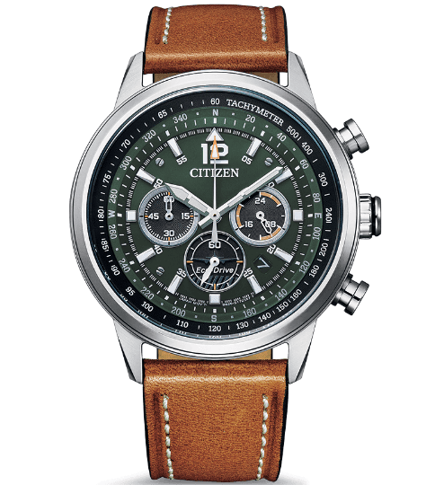 Citizen  Eco-Drive Ρολόι Χρονογράφος με Δερμάτινο Λουράκι σε Καφέ χρώμα CA4470-15X, 44mm, στα 139,60€, από Amazon.es