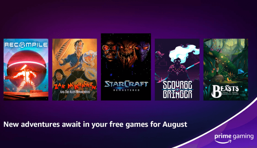 Δωρεάν με το Amazon Prime Gaming ( με κλειδιά), τα παιχνίδια: StarCraft: Remastered, Zak McKracken and the Alien Mindbender, Beasts of Maravilla Island, Recompile, ScourgeBringer και Family Mysteries: Poisonous Promises