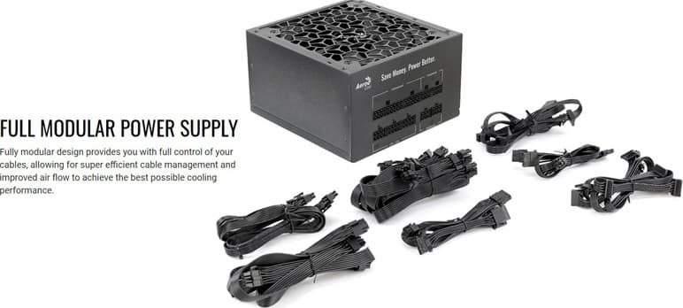 Aerocool AEROB750M, 750W Full Modular, 80Plus Bronze