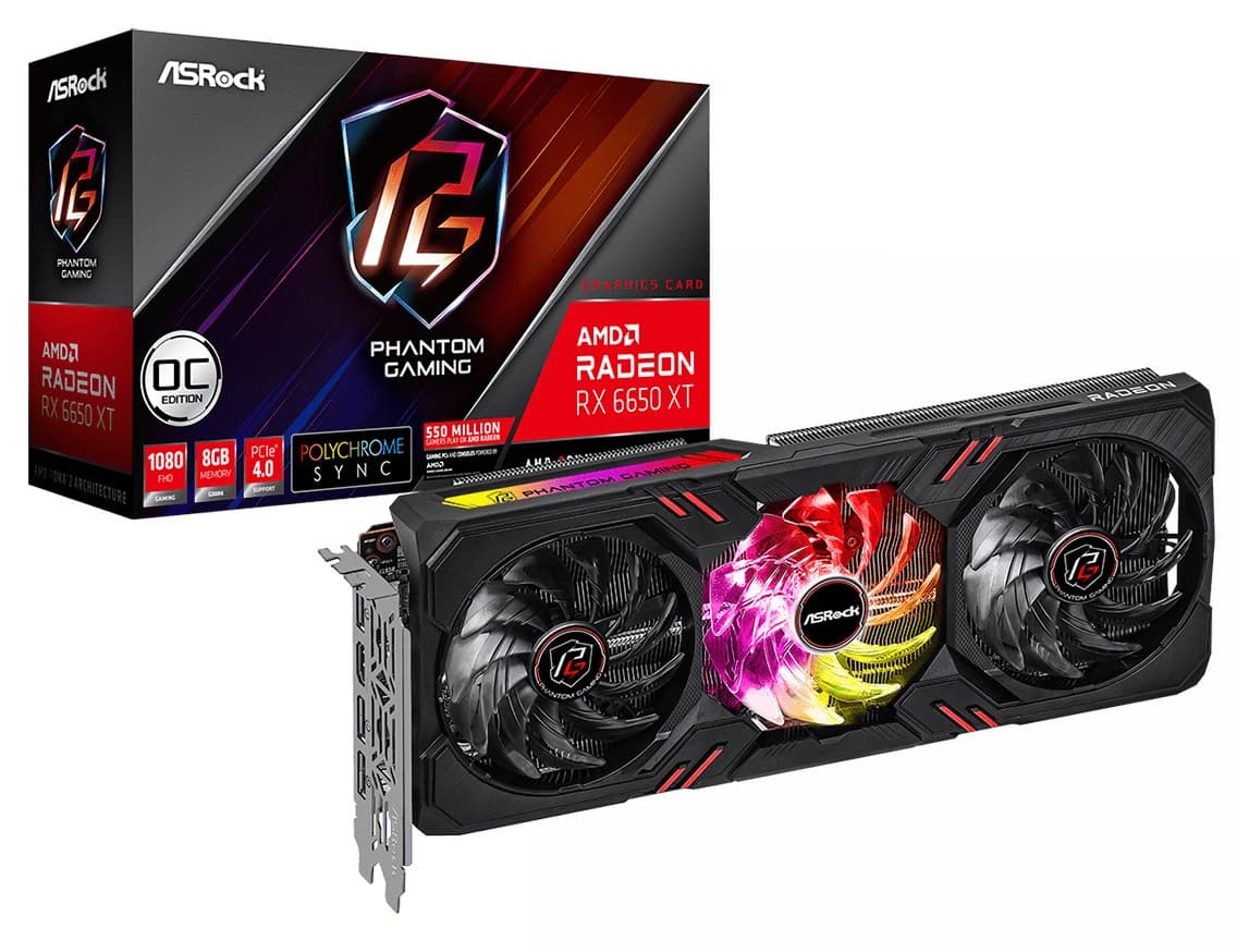 ASRock Radeon RX 6650 XT 8GB GDDR6 Phantom Gaming D OC Κάρτα Γραφικών