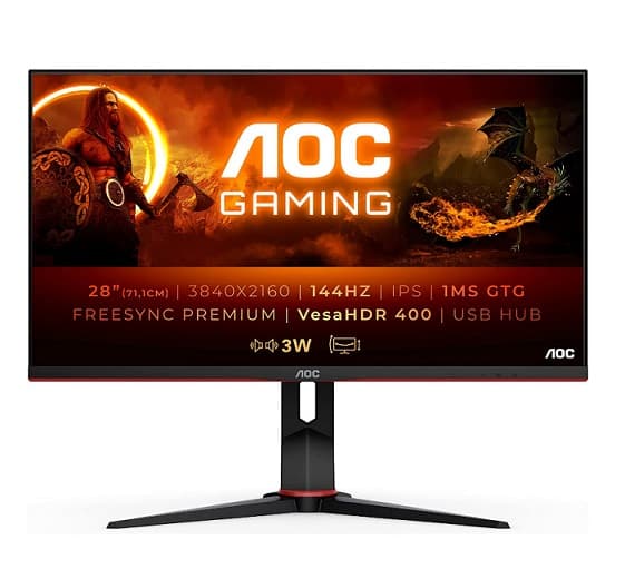 AOC G2 U28G2XU/BK Flat PC monitor (28" 3840 x 2160 4K Ultra HD 144 Hz FreeSync Premium 1ms) , στα 599,51€, amazon.fr