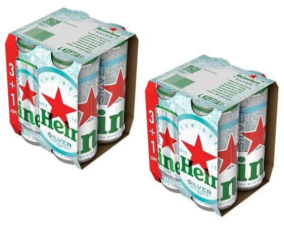 Heineken silver 4 x 330ml (1+1 ΔΩΡΟ) σε Market In και Σκλαβενίτη