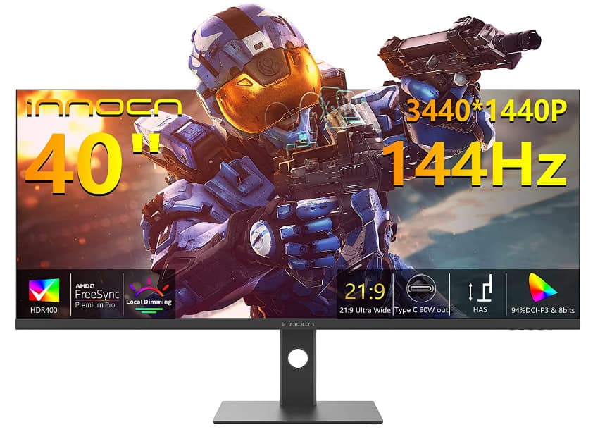INNOCN 40" 40C1R Gaming Monitor,144Hz, UWQHD, 21:9, FreeSync Premium, G-Sync Compatible, HDR, IPS, 100% sRGB, USB-C, στα 579.99€, amazon.fr