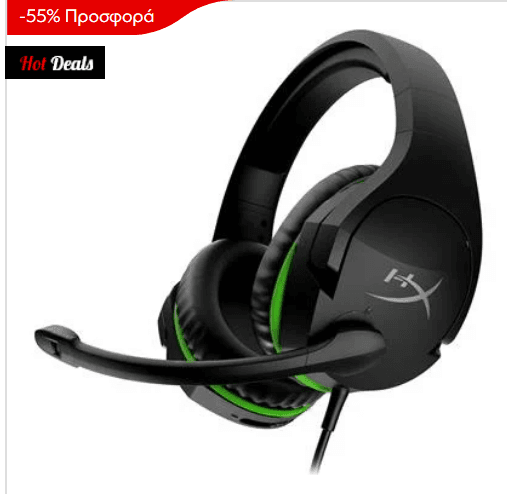 Προσφορές σε HyperX προϊόντα μέχρι -70%, στα msystems, websupplies, plaisio και άλλα ( παράδειγμα: Headset HyperX CloudX Stinger Core for Xbox One Black/ Green 4P5J9AA στα 17,90€)