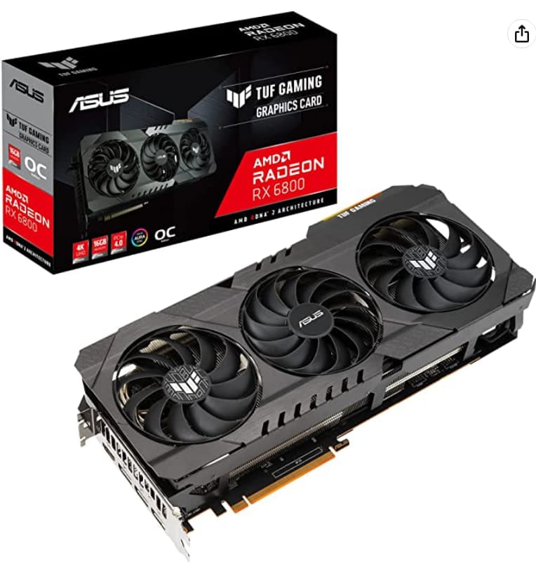 ASUS TUF GAMING AMD Radeon RX 6800 16G OC Edition Graphics Card PCIe 4.0 16GB GDDR6 (TUF-RX6800-O16G-GAMING), στα 664,39€, amazon.de