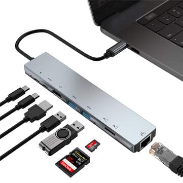 Bakeey 8-in-1 USB-C Hub Docking Station Adapter
