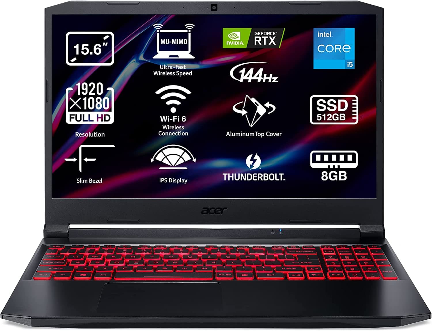 Acer Nitro 5 AN515-57 (15.6" FHD IPS 144Hz / i5-11400H / 8GB / 512GB / RTX 3050 / No OS)