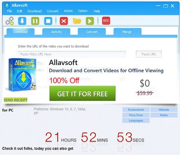 Allavsoft Video Downloader &amp; Converter - Giveaway version (Paid upgrades)