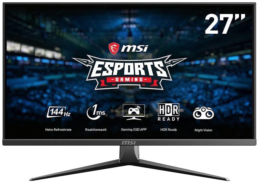 MSI Optix MAG273 Gaming Monitor 27 Inch (69 cm), FHD (1920 x 1080), 144 Hz, 1ms, AMD FreeSync, IPS Panel, Black, στα 237,11€, Amazon.de