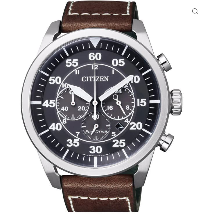 Citizen CA4210-16E, Eco Drive, Ρολόι Χρονογράφος, Ανδρικό με Δερμάτινο λουράκι σε καφέ χρώμα, στα 125,29€, από Amazon.es