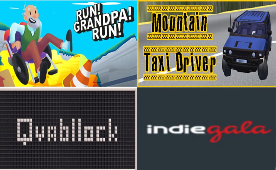 Δωρεάν 3 παιχνίδια για PC τα: RUN! GRANDPA! RUN!, Mountain Taxi Driver και Qvabllock, από Indiegala