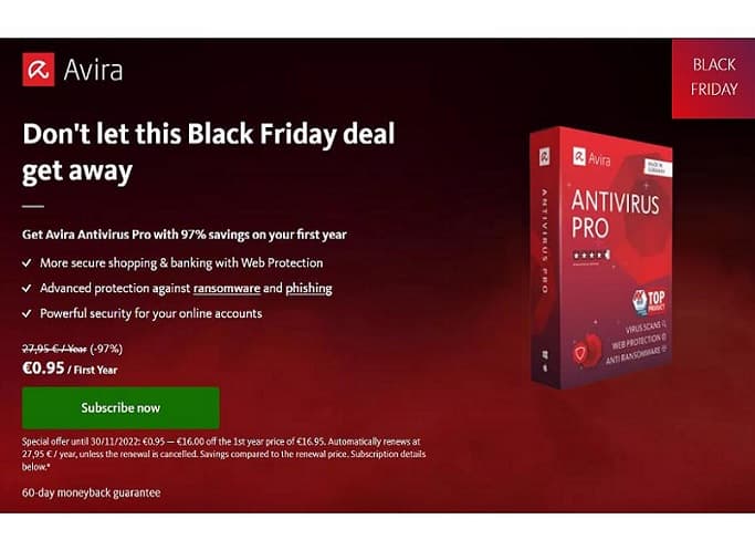 Avira Antivirus Pro με 0,95€ τον πρώτο χρόνο
