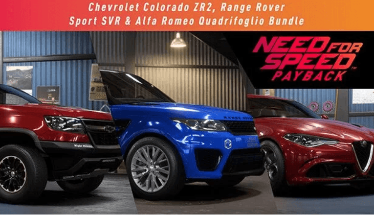 Δωρεάν DLC: Need for Speed Payback –  Chevrolet Colorado ZR2, Range Rover Sport SVR &amp; Alfa Romeo Quadrifoglio Bundle (Steam, Xbox and PS)