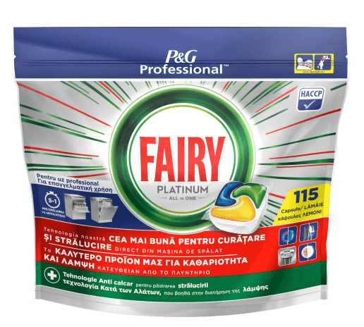 FAIRY ταμπλέτες πιάτων Ultra Caps Platinum λεμόνι 115τεμ 0,14 €/TMX