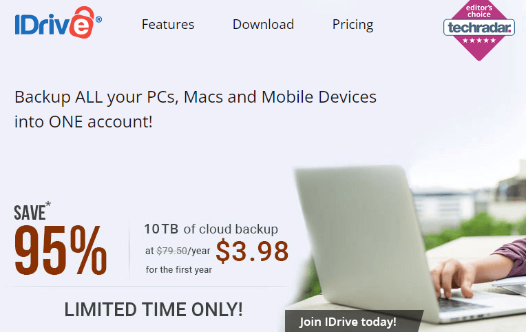 Cloud Backup 10TB ετήσια συνδρομή από iDrive.com