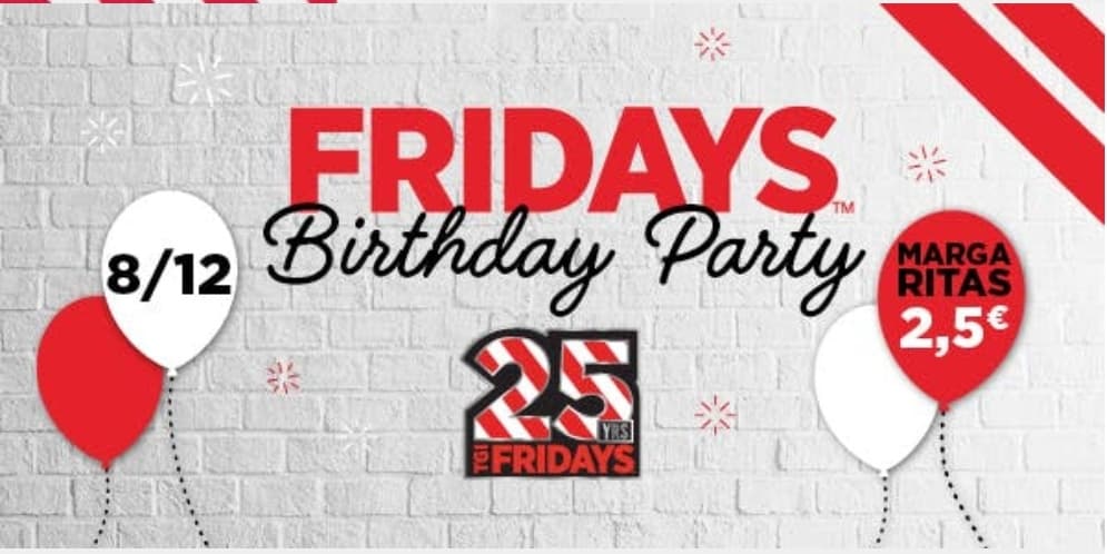 2,5€ η classic margarita στα TGI Fridays την Πέμπτη 8/12