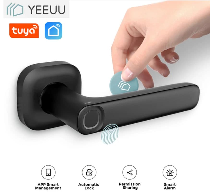 Original YEEUU FIDO Simple Smart Door Lock Smart Life/Tuya App Electronic Split Handle Fingerprint Lock bluetooth App, στα 76,43€, Banggood