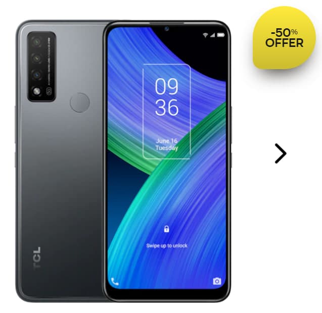 Smartphone TCL 20 R 5G 64GB Granite Grey, στα 104,90€, από Public-Mediamarkt.